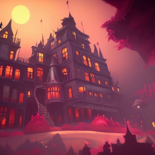 Fantastical Hazbin Hotel Splash Screen in Deep Color