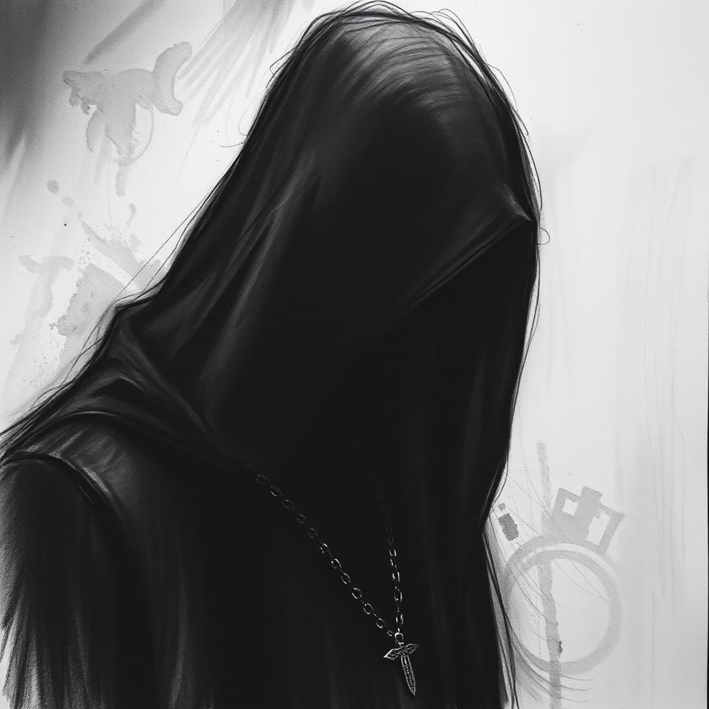 Dramatic Chiaroscuro Shadow of a Man in Dystopia