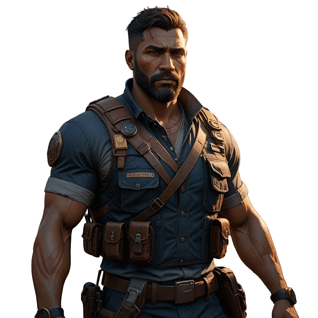 Rugged Soldier's Portrait in Dark, Moody Tones