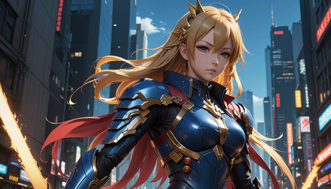 Vibrant Anime Character Concept Art in a Modern Twist