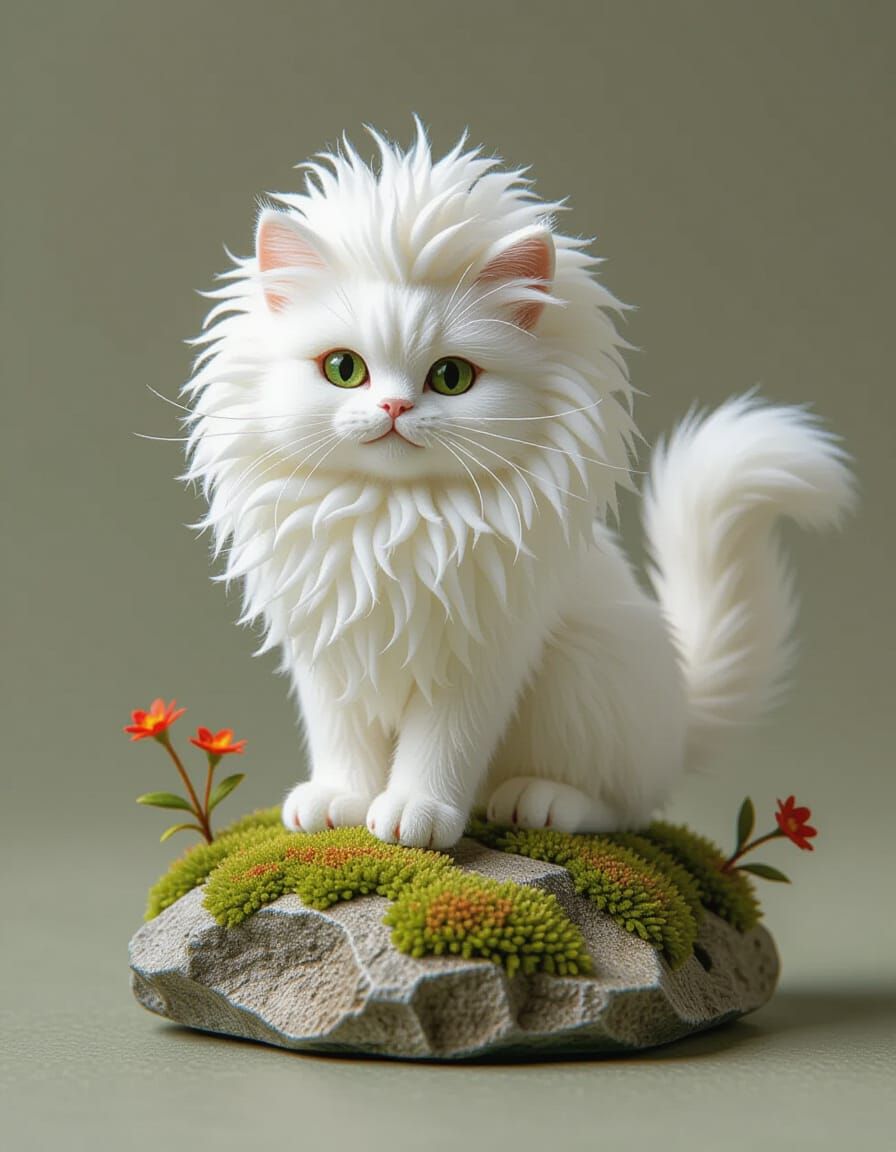 Lion-Mane Cat Imposter in Whimsical Fantasy Style