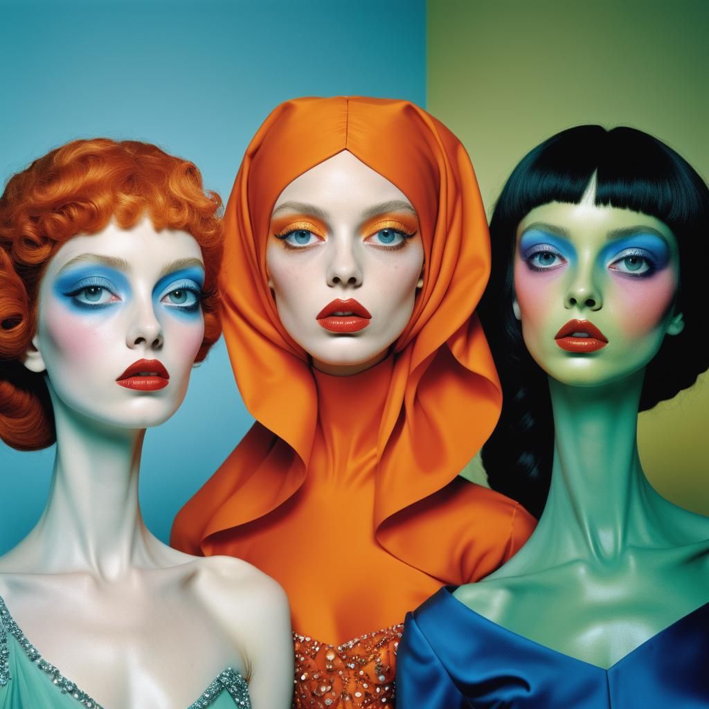 Surreal Photo of Women in Simultaneous Dresses