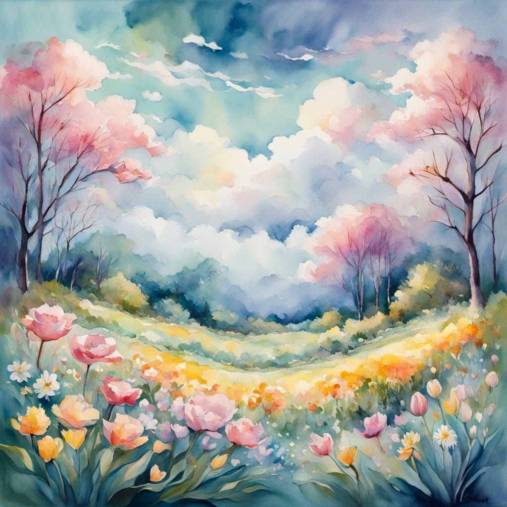 Vibrant Spring Florals in Impressionist Style