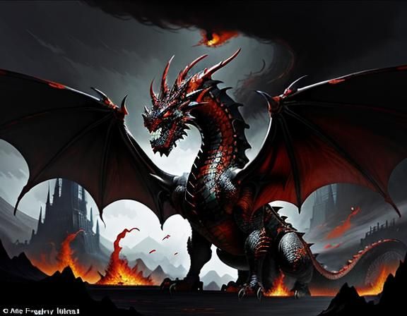 Dragon in Dynamic Fantasy Art Style