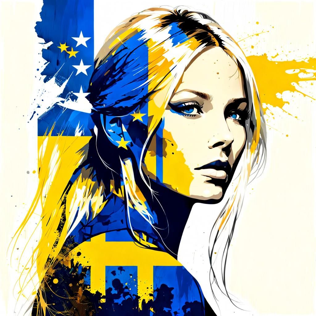 Swedish Beauty in Double Exposure Silhouette