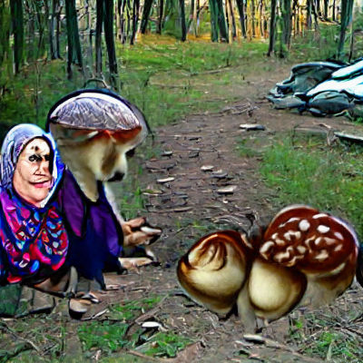 Babushka and Dedushka Mushroom Gathering