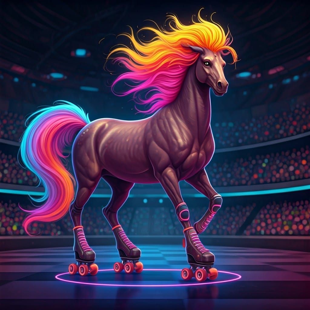 Centaur Roller Derby in Kinetic Futuristic Style
