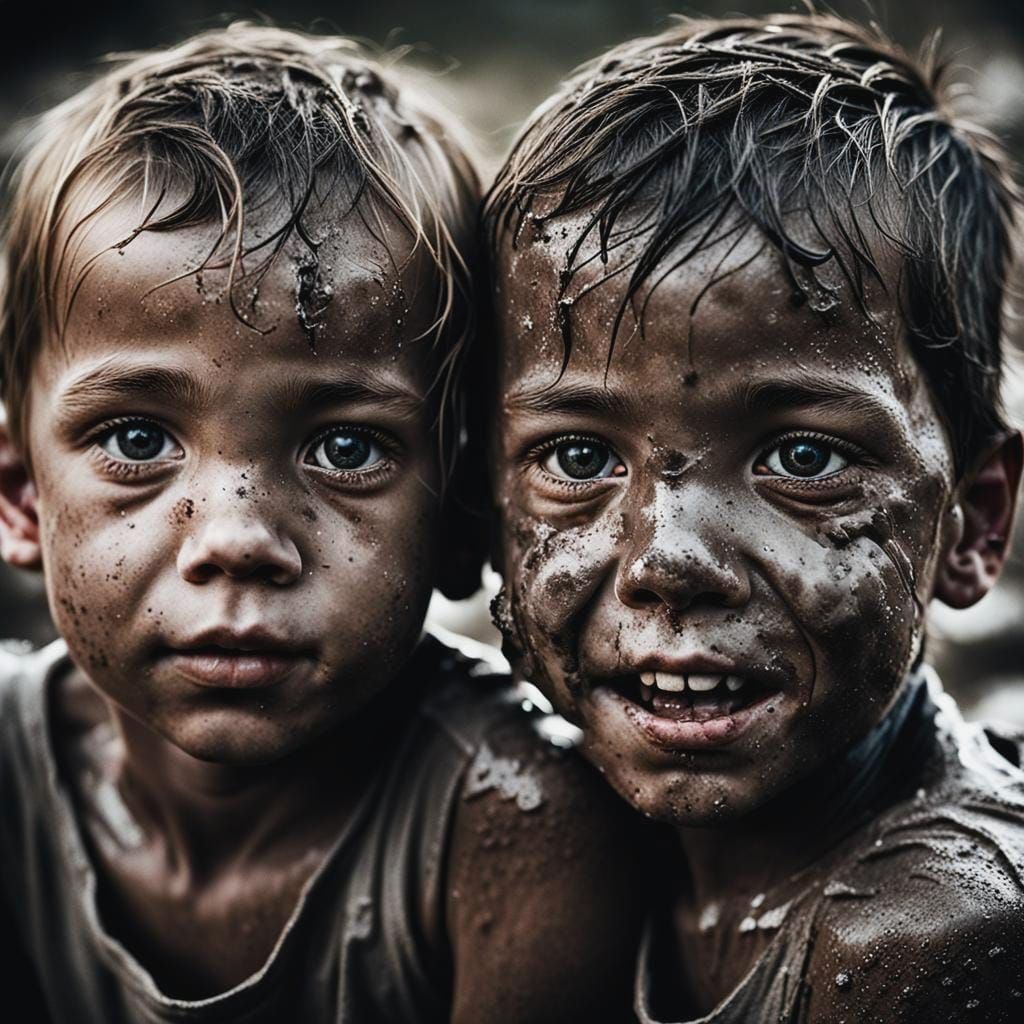 Children Playing in Mud: Ambient Portrait