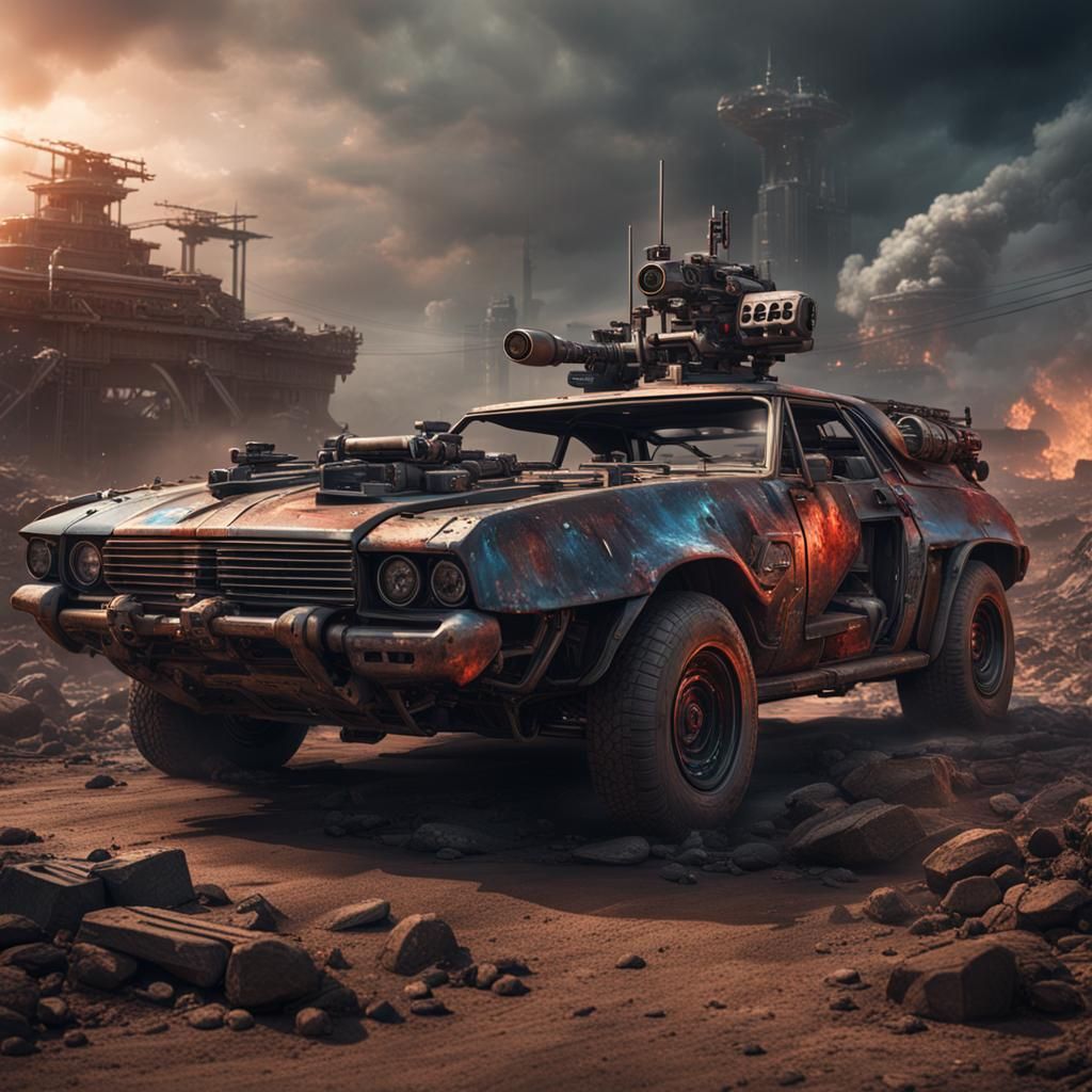 Terminator War Car: Detailed Matte Painting