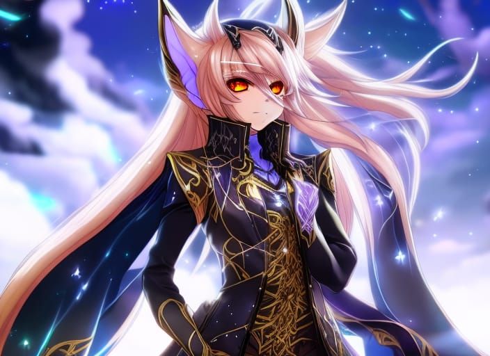 Enchanted Fox in Astral Dojo: Anime Illustration