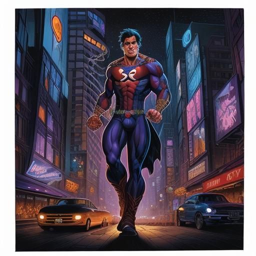Cityscape at Night: Comic Book Art