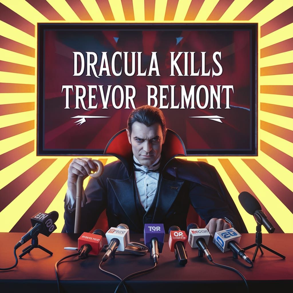Dracula Holds Press Conference in Dramatic Lighting