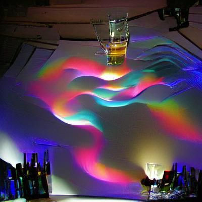 Abstract Liquid Light Forms in Vivid Color