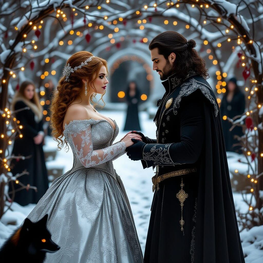 Forbidden Love in a Dark Winter Garden