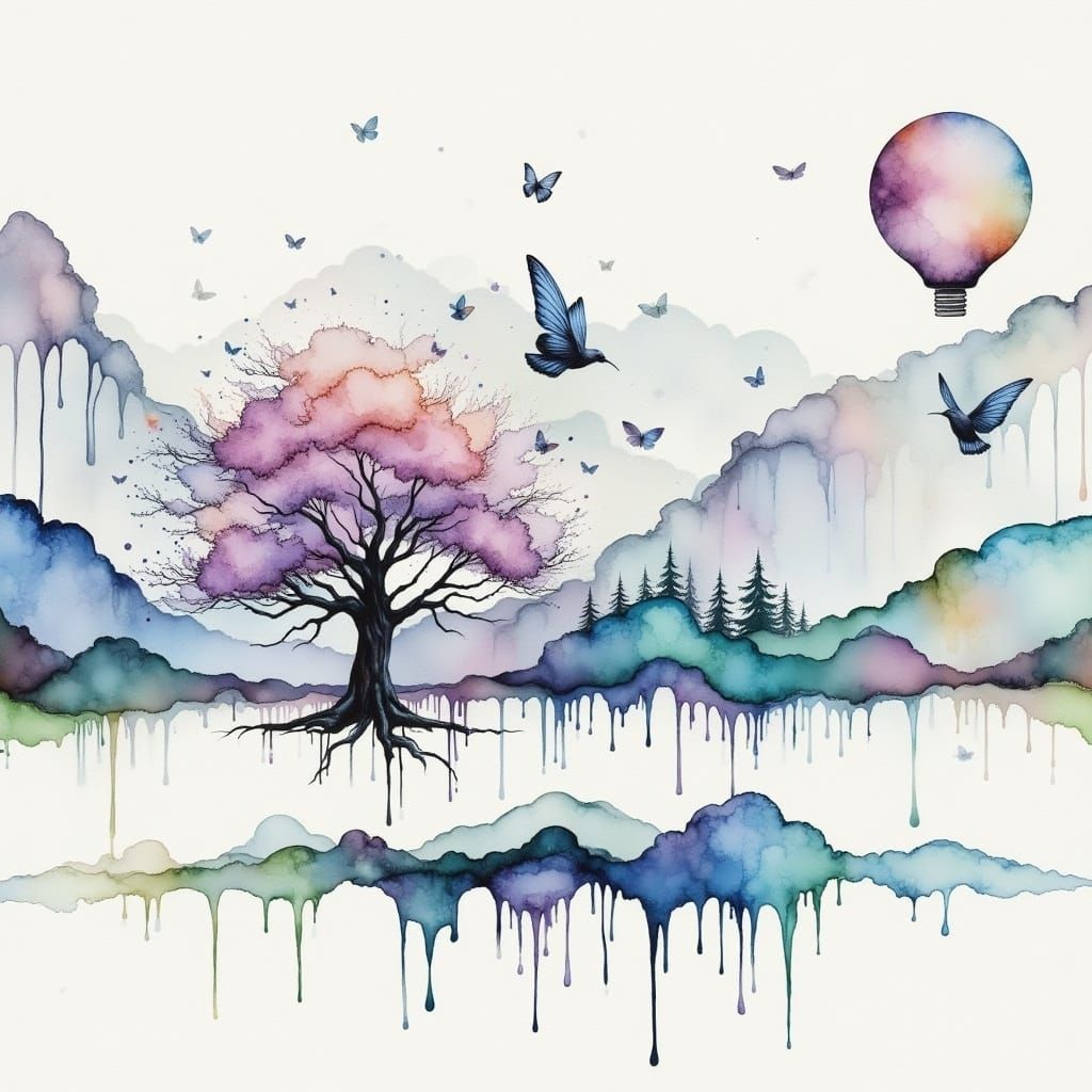 Dreamy Watercolor Abstractions in Soft Pastel Hues