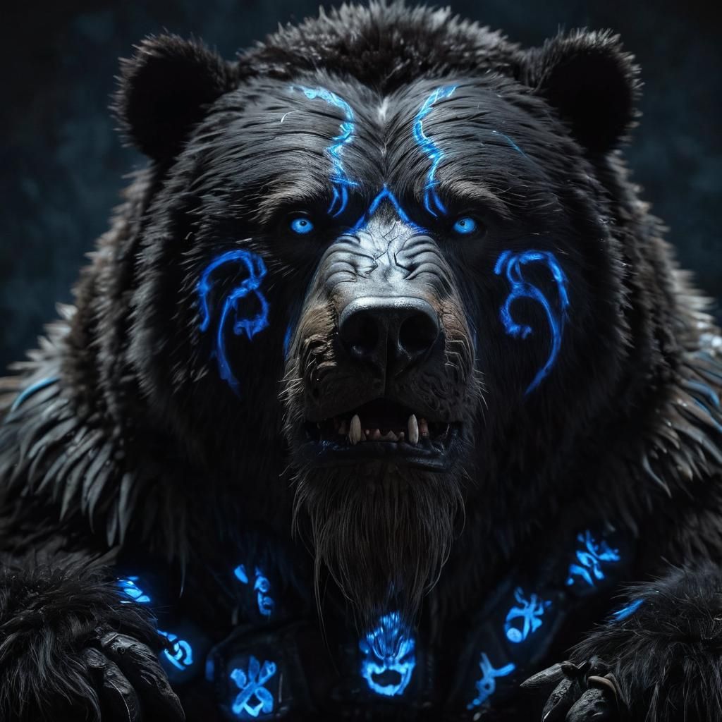 Glowing Bear Barbarian Dominates Darkened Realm