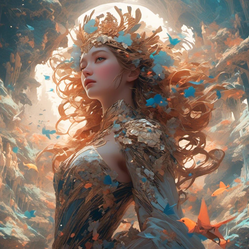 Detailed Portrait of Aphrodite in Matte Painting Style