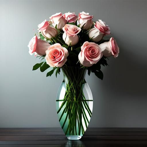 Oceanpunk Roses Bursting from an Ornate Vase