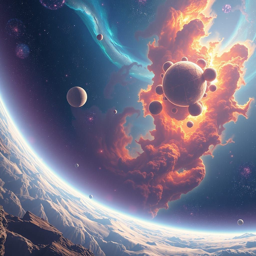 Cosmic Realms Unveiled in Vibrant Galactic Scapes