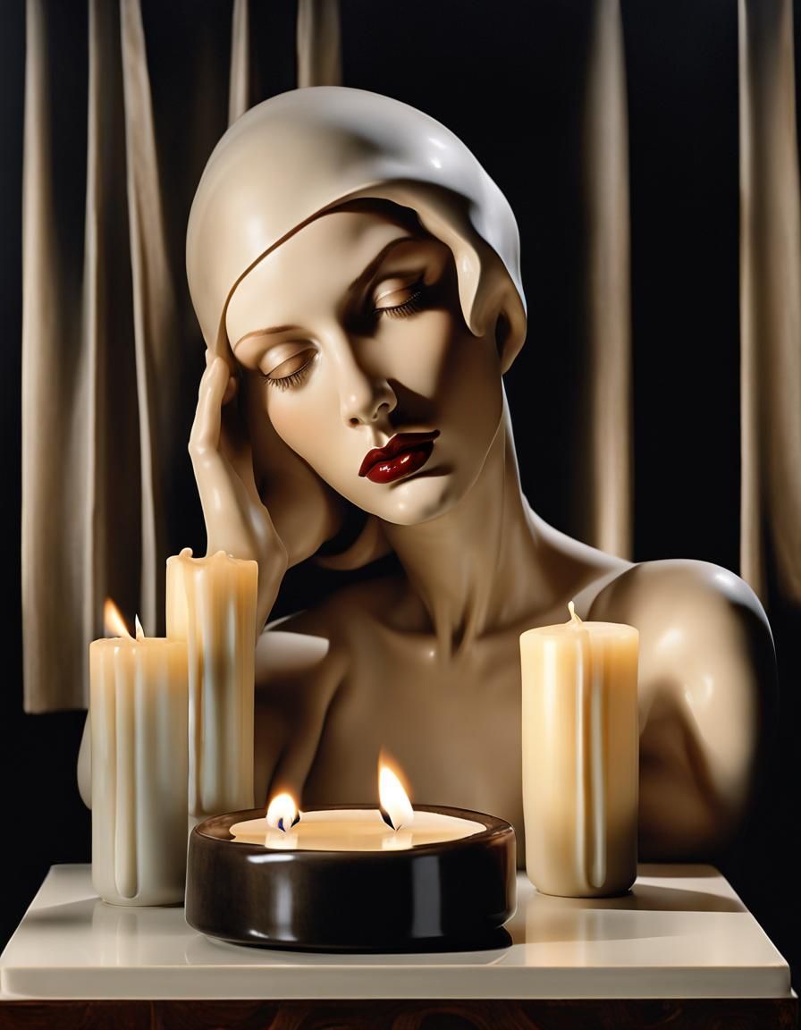 Art Deco Woman Candle Holder
