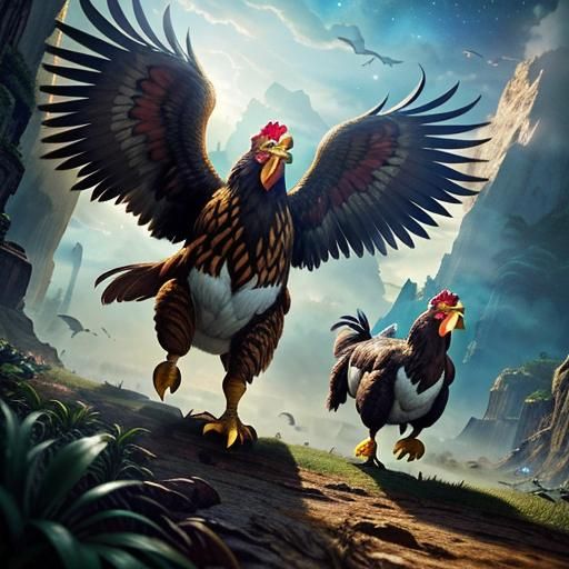 Towering Prehistoric Chickens Chase Neanderthals