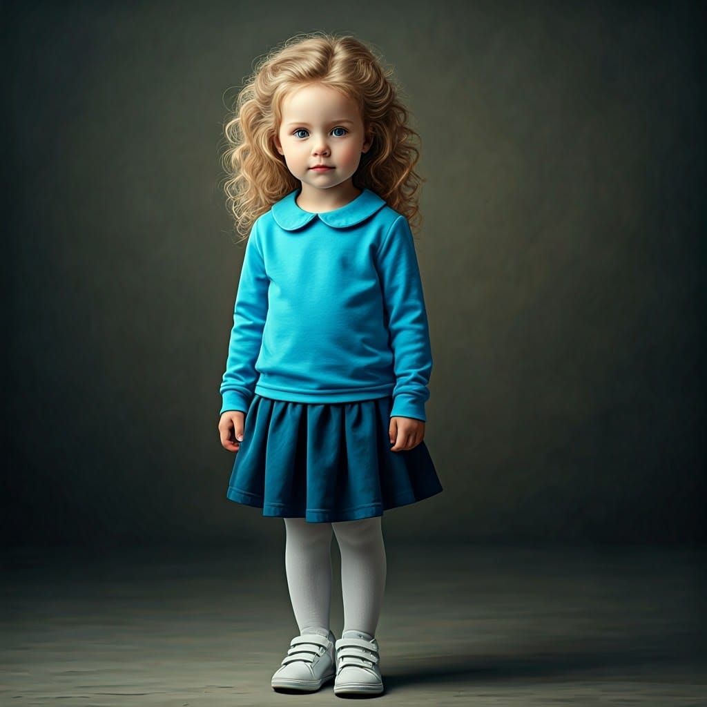 Renaissance Girl Portrait with Golden Lighting