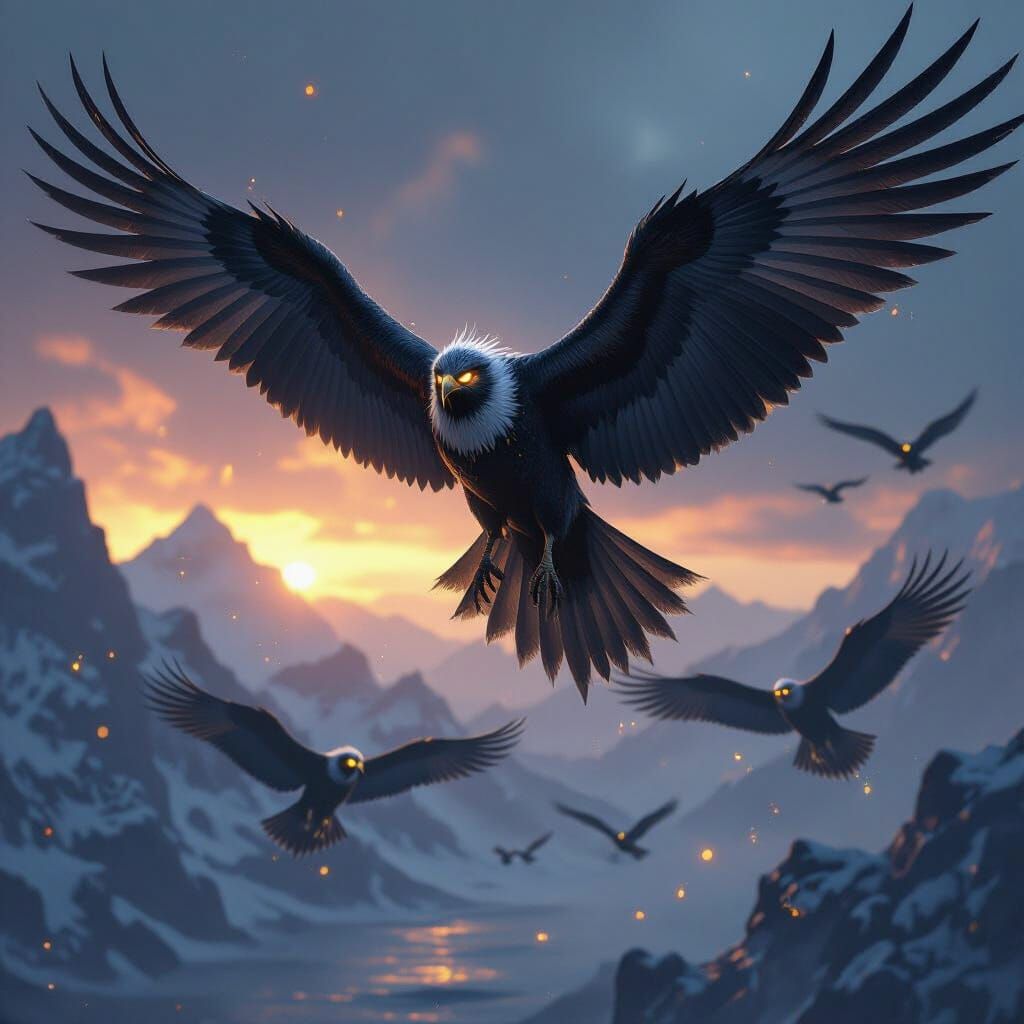 Meteor Hawks: Dark Fantasy Seabirds with Silver Wings