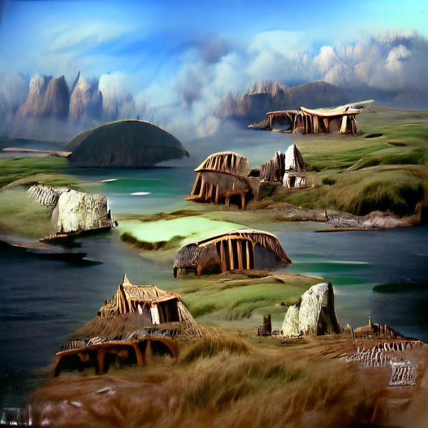 Bronze Age Island Settlements: Matte Painting