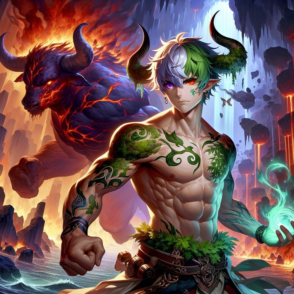 Anime Satyr Elementalist vs Hellborn Minotaur