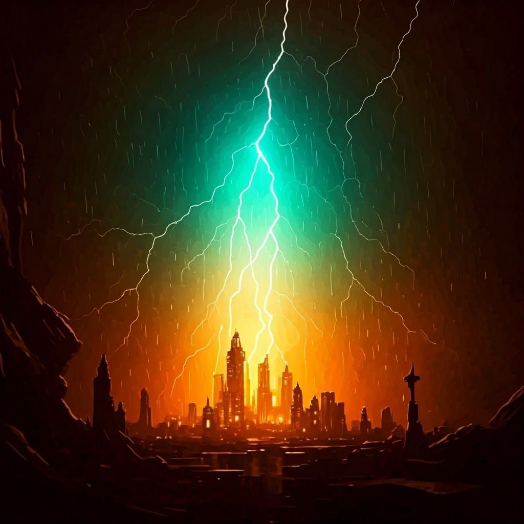 "Dazed cortex."
 Thunderstorm flickering light, deep color, art Brut ,psychedelic art pencil sketch, acrylic art ,sepia,...