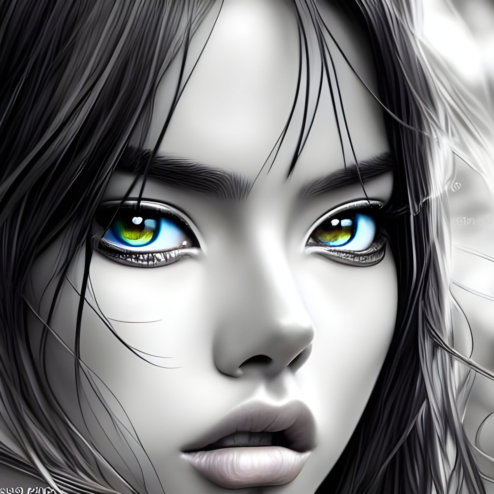 Adriana Lima in Anime Style Digital Illustration