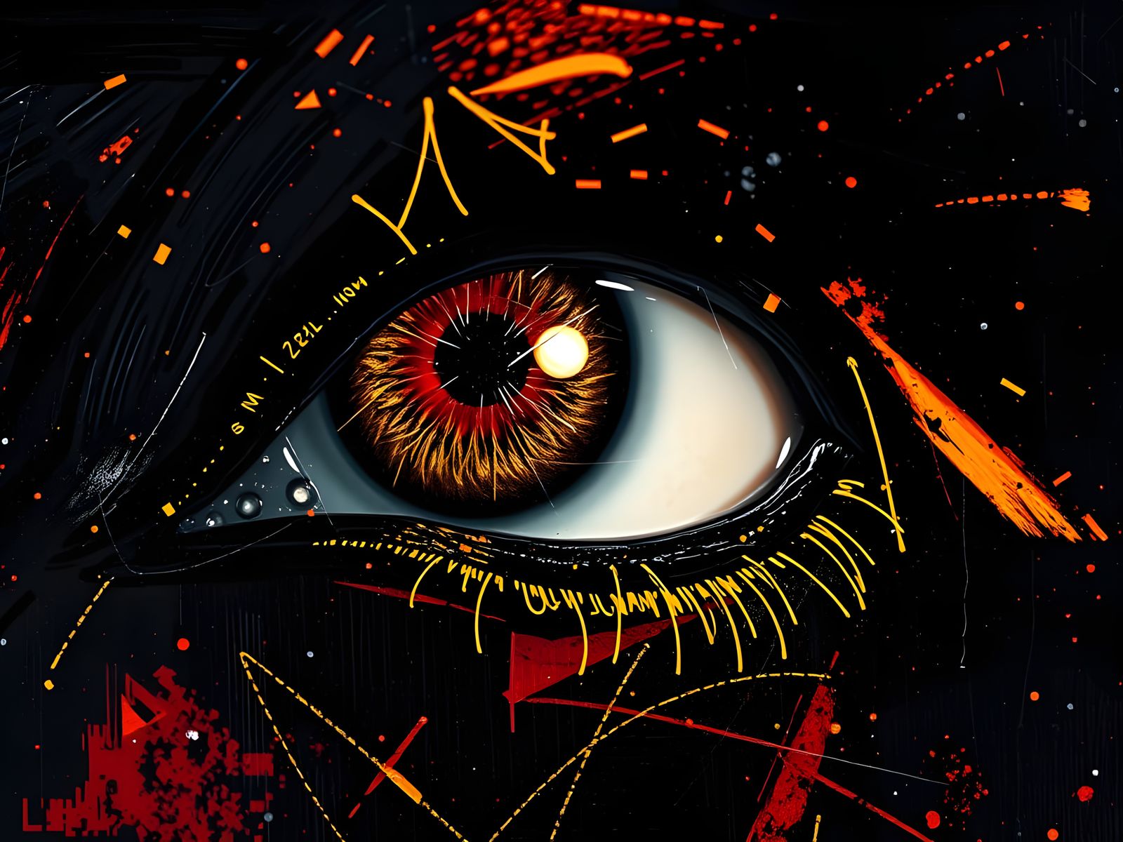 BLACK  huile  brush scattered BLACK PAINTING   black macro o...