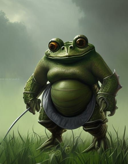 Frog Knight Sorcerer in Steel Armor, Photorealistic