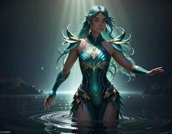 Iridescent Amphipioid in a 3D Game Cinematic Style