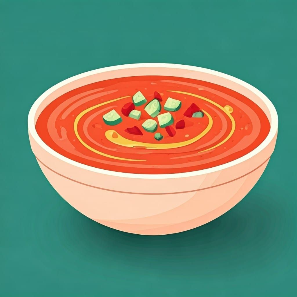 Vibrant Stylized Gazpacho Clipart