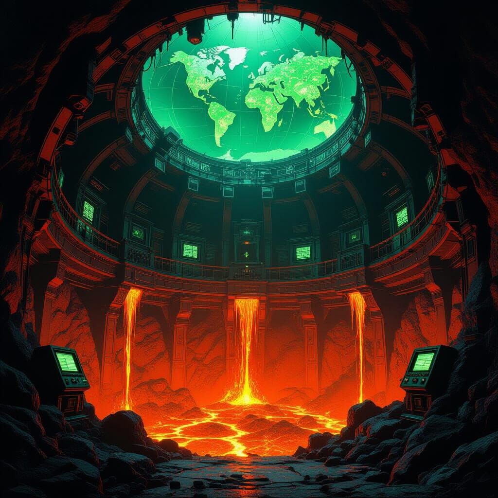 Gothic Volcano Lair of a Sinister Villain