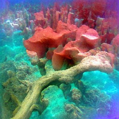 Colorful Submerged Coral Forest in 3D
