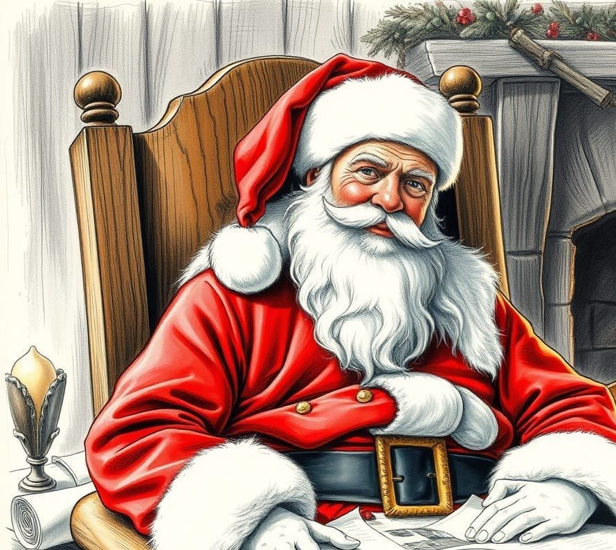 Santa Claus Pencil Sketch