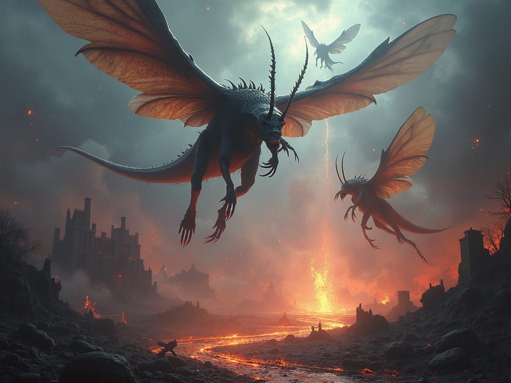 Supernatural Creatures Clashed in a Dark Fantasy War