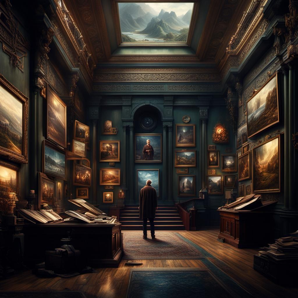 Dramatic Portrait Gallery Digital Matte Painting