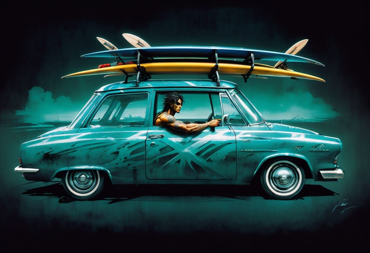 Surfer on the Open Road