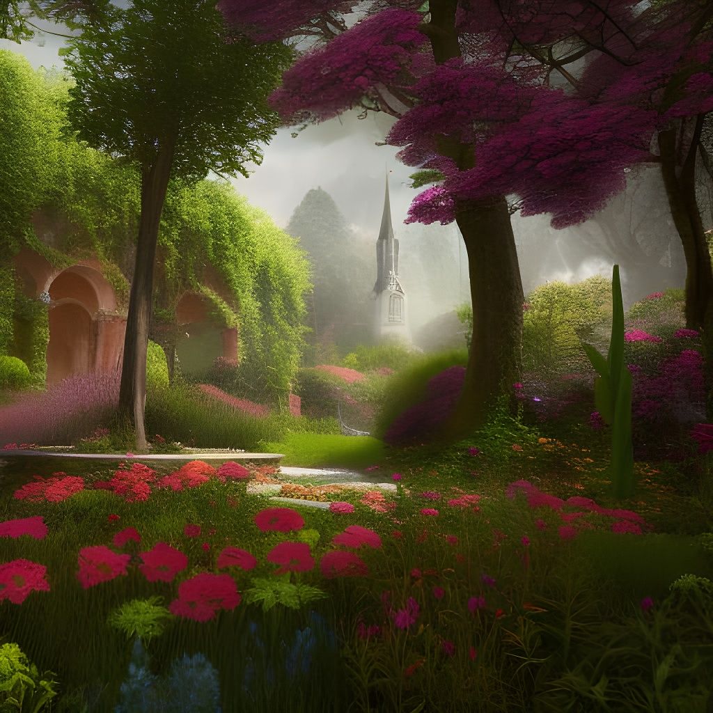 English Country Garden: Detailed Matte Painting