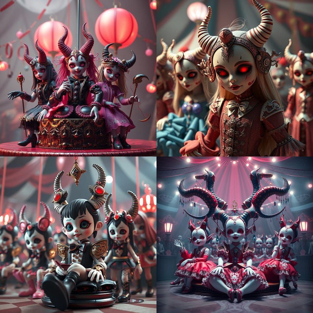 Surreal Anime Circus of Dolls in 8K VR Detail