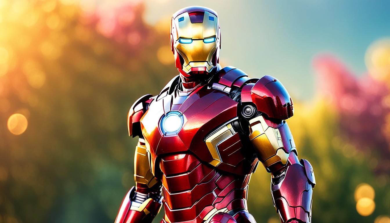Heroic Iron Man in Divine Sunshine: Photorealistic Marvel Ar...