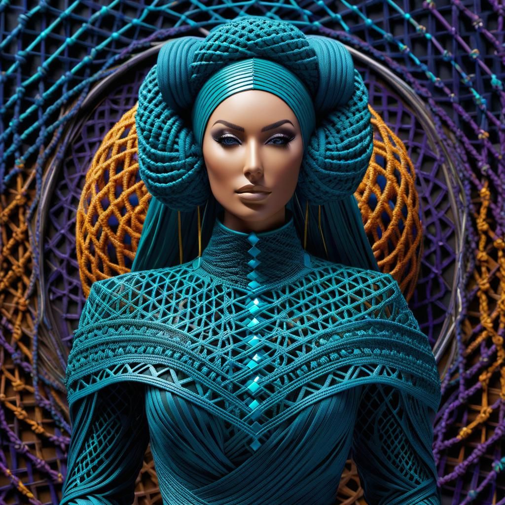 Mathematician Art in Macrame and Latex Paint