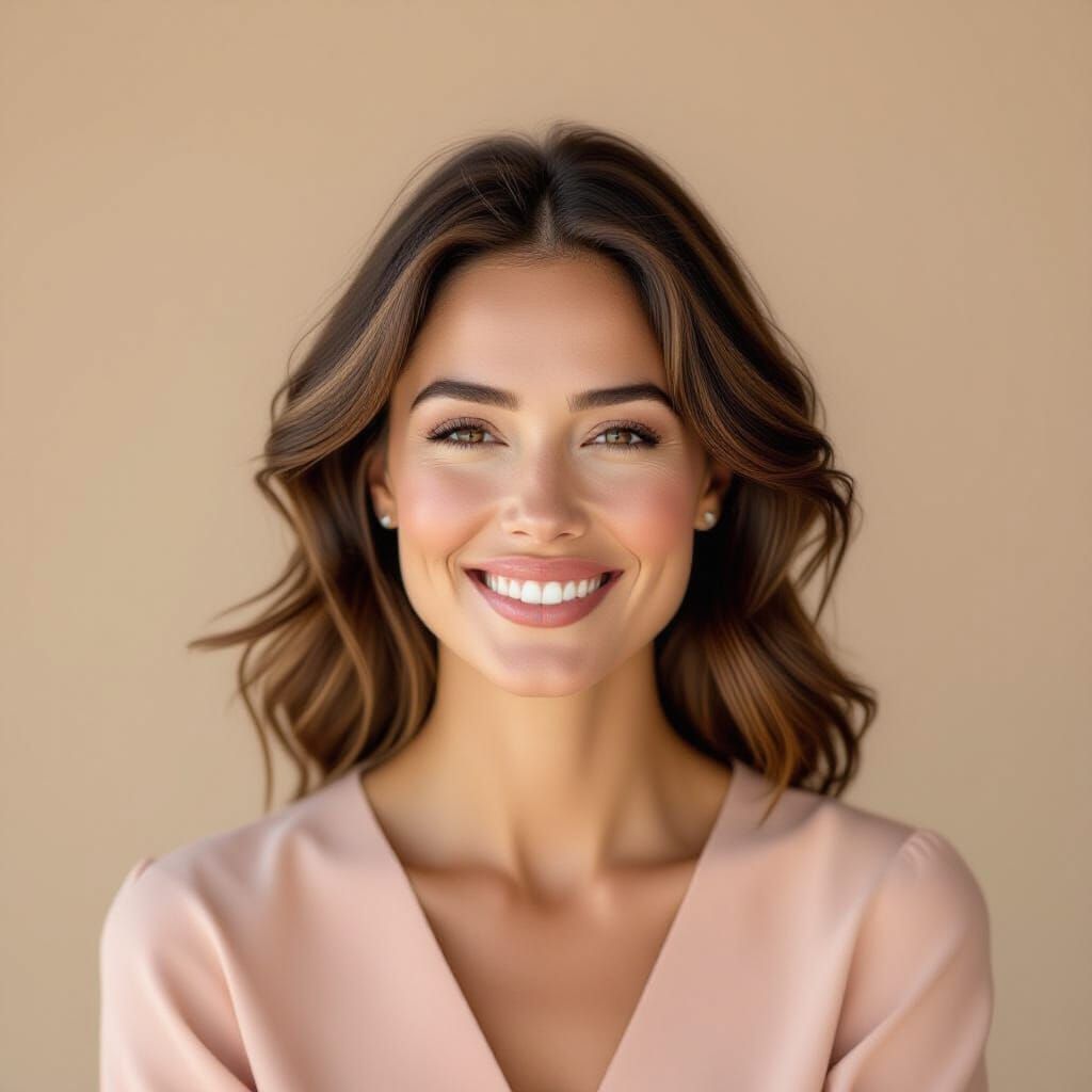 Radiant Portrait of a Joyful Young Woman