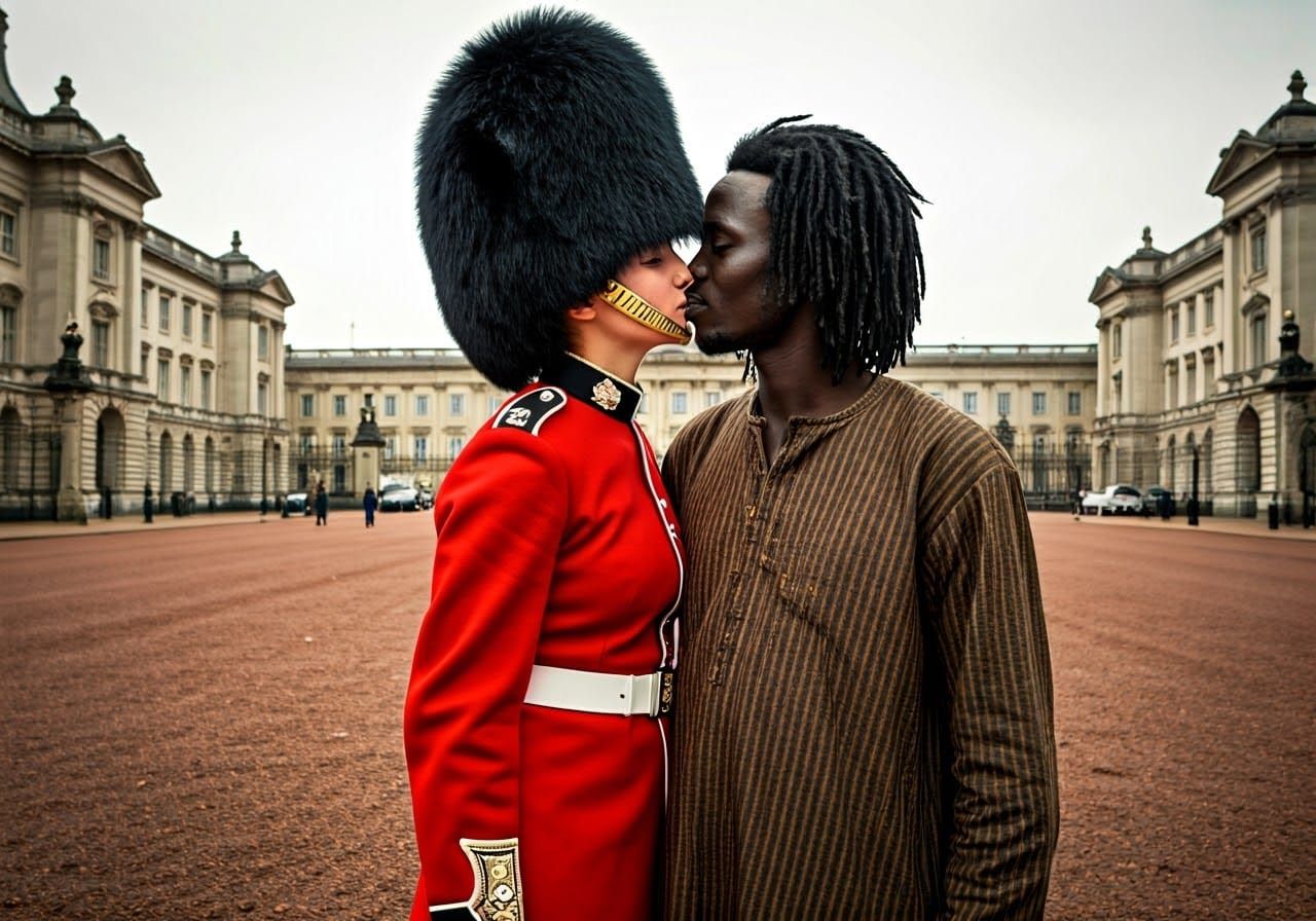 Royal Guard Romance in Buckingham Palace Courtyard