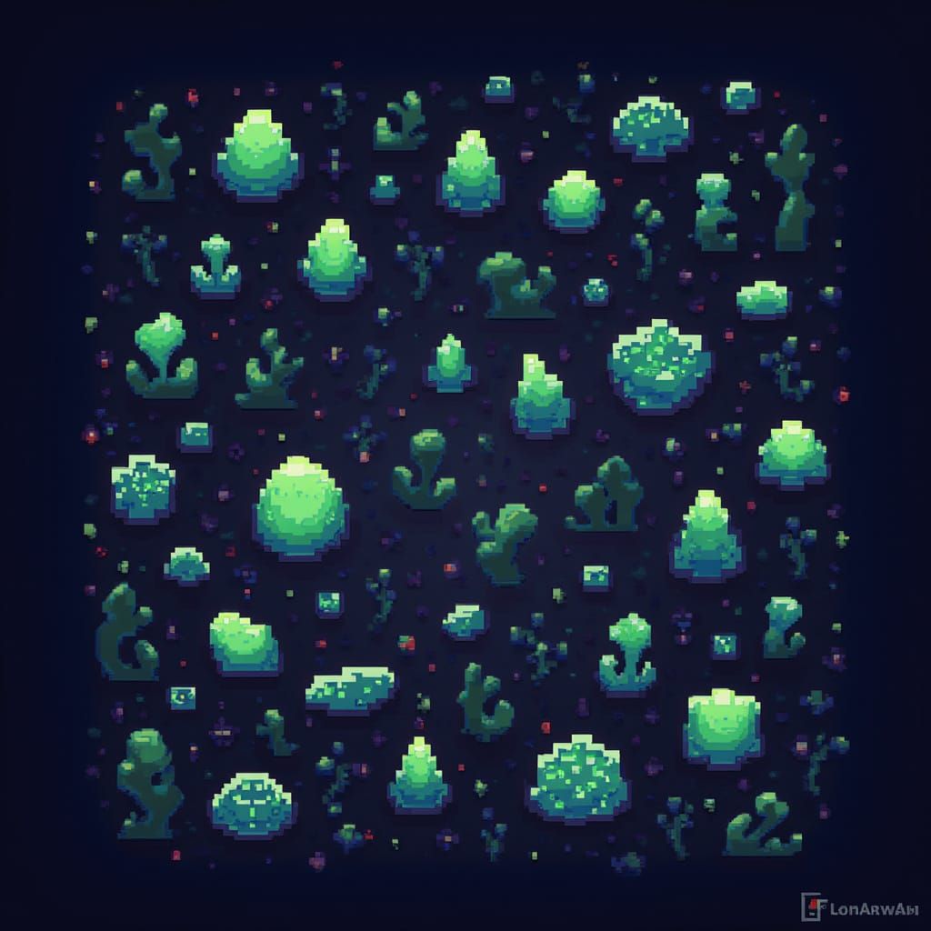 Bio-Luminescent Growth in 8-Bit Style