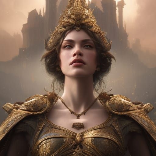 Majestic Roman Empress Portrait in Digital Art Style
