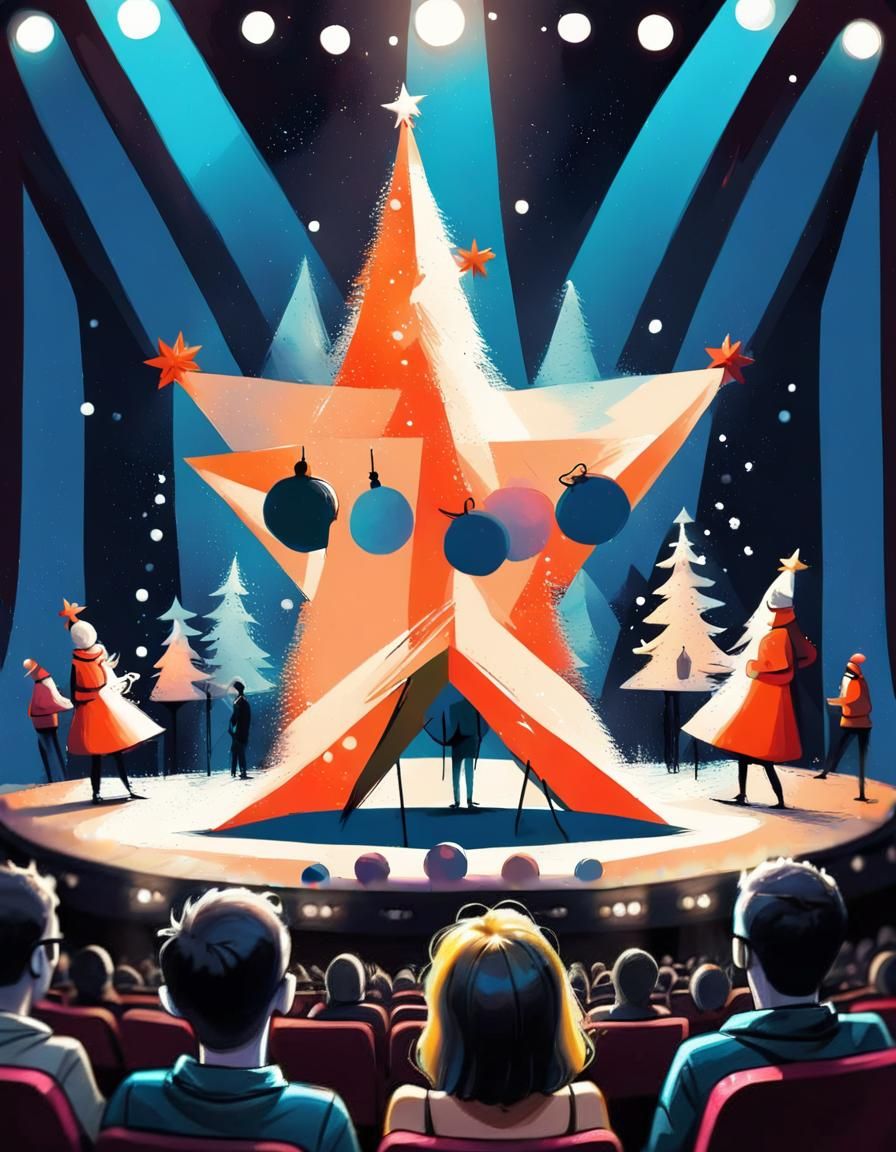 Colorful Christmas Show in Modern Art Style